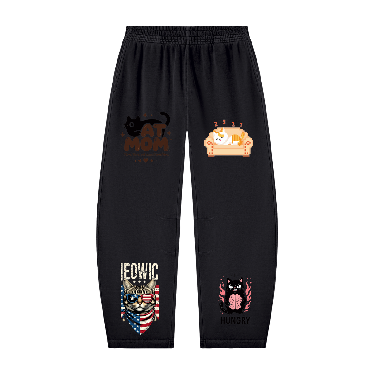 Unisex Vintage Washed Barrel Leg Sweatpants