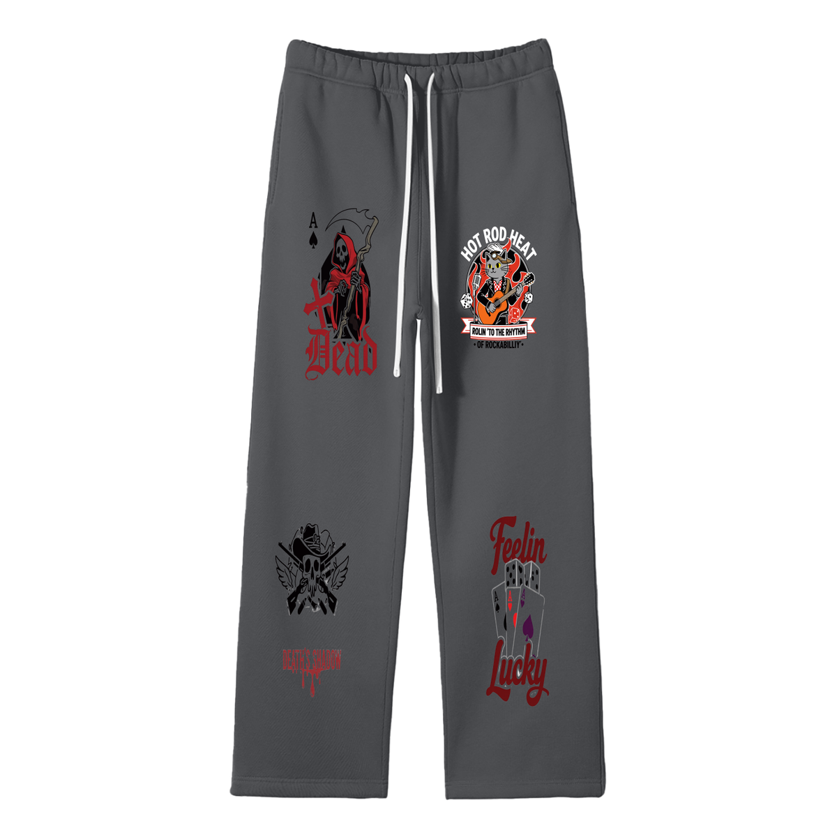 Unisex Solid Color Fleece Straight Leg Pants