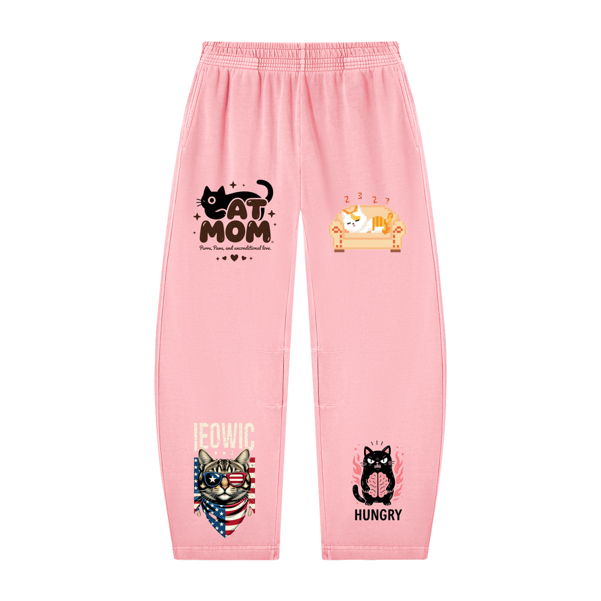 Unisex Vintage Washed Barrel Leg Sweatpants