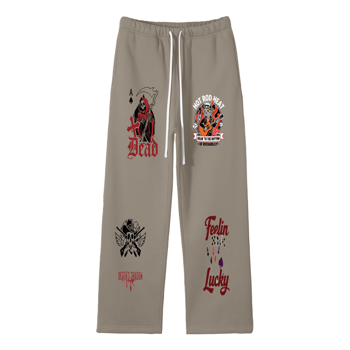 Unisex Solid Color Fleece Straight Leg Pants