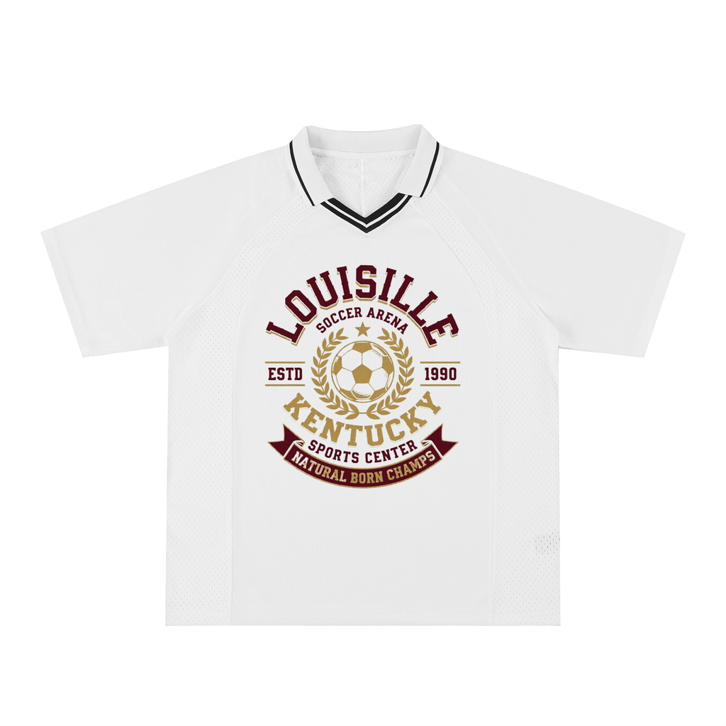 Striped V-Neck Soccer Jersey