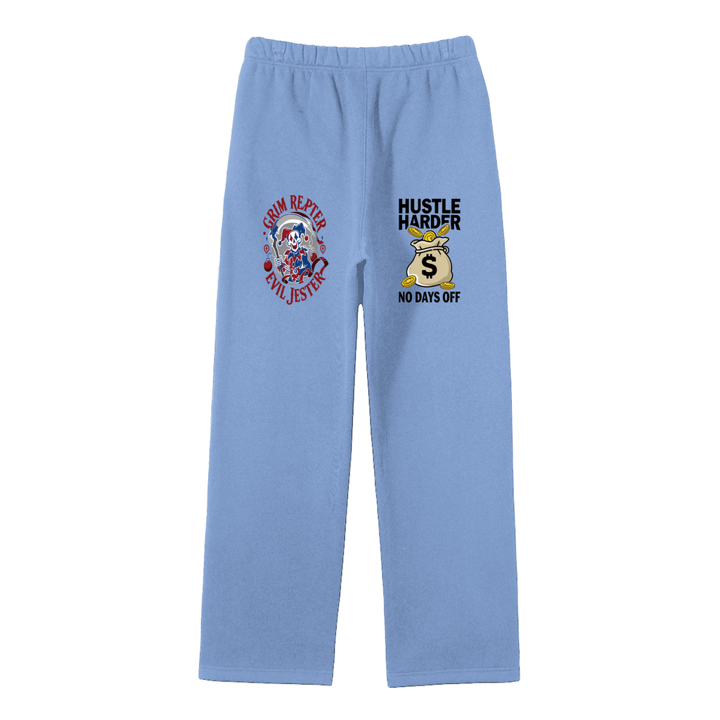 Unisex Solid Color Fleece Straight Leg Pants