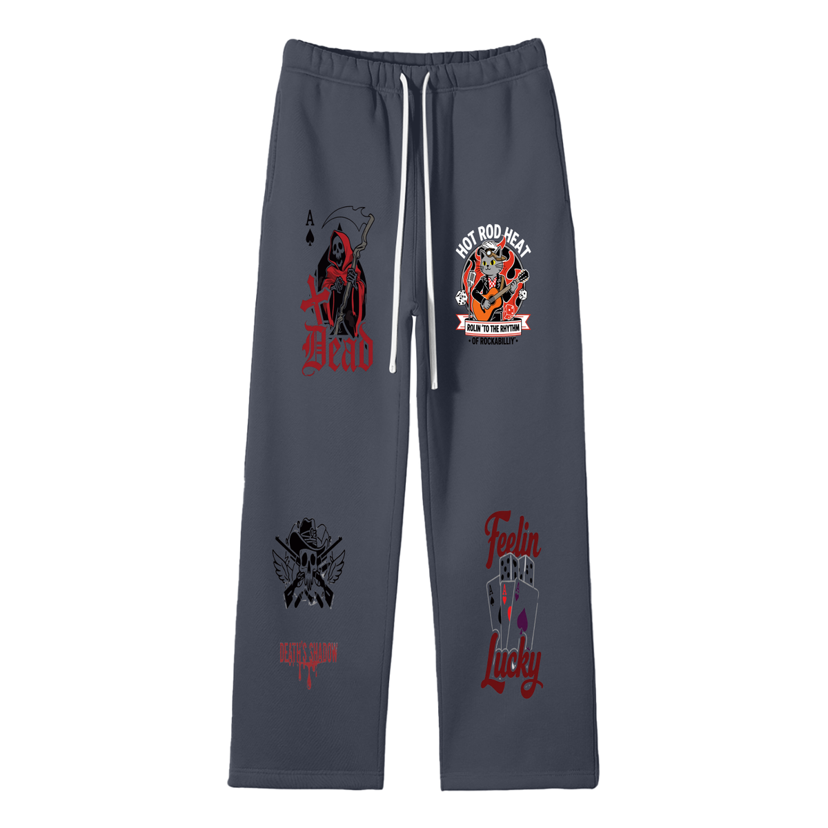 Unisex Solid Color Fleece Straight Leg Pants