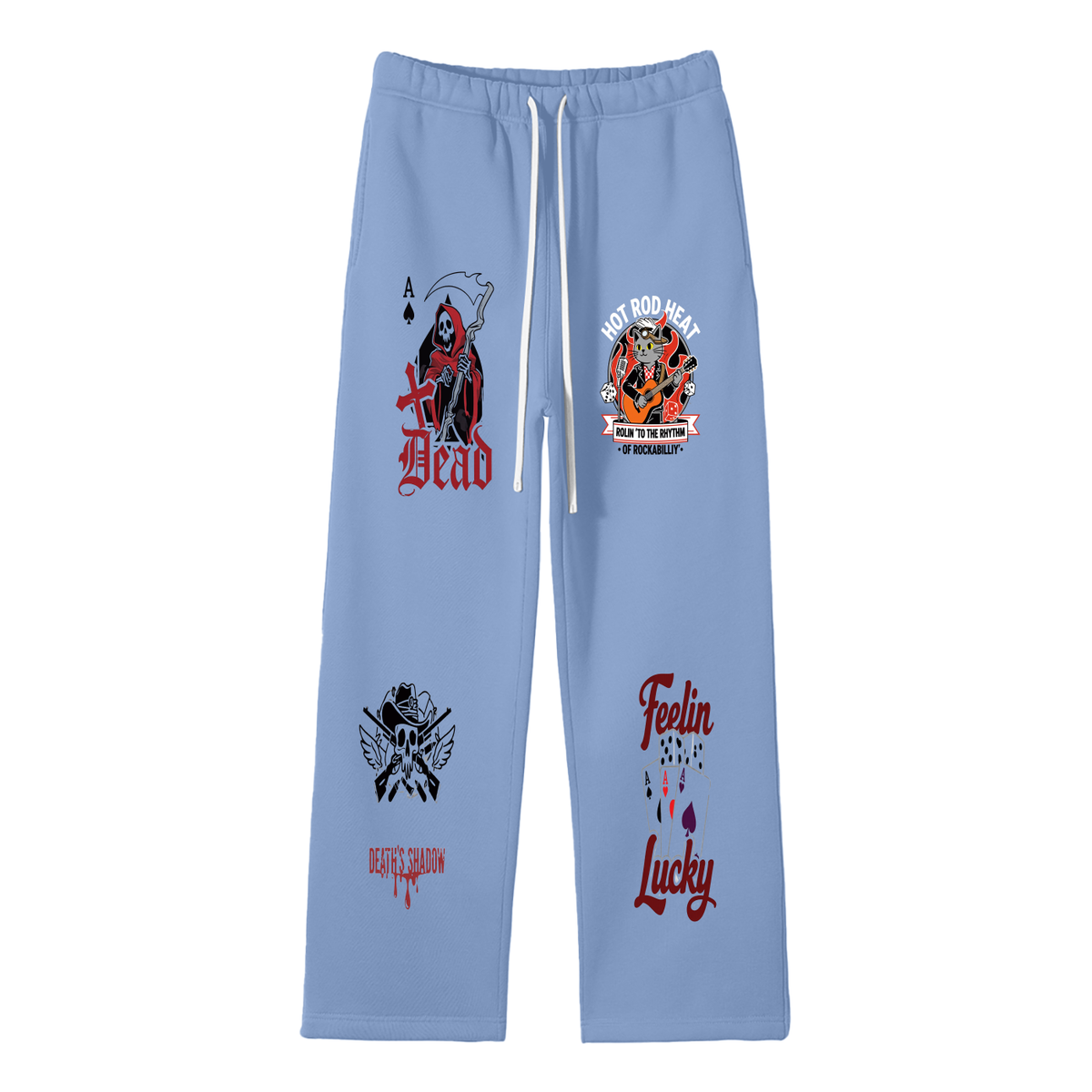 Unisex Solid Color Fleece Straight Leg Pants