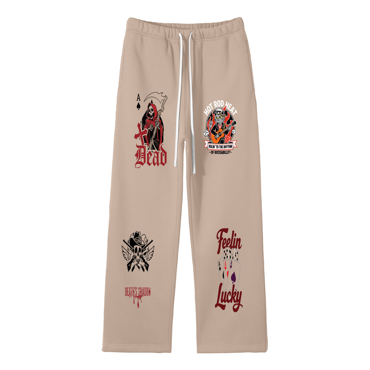 Unisex Solid Color Fleece Straight Leg Pants