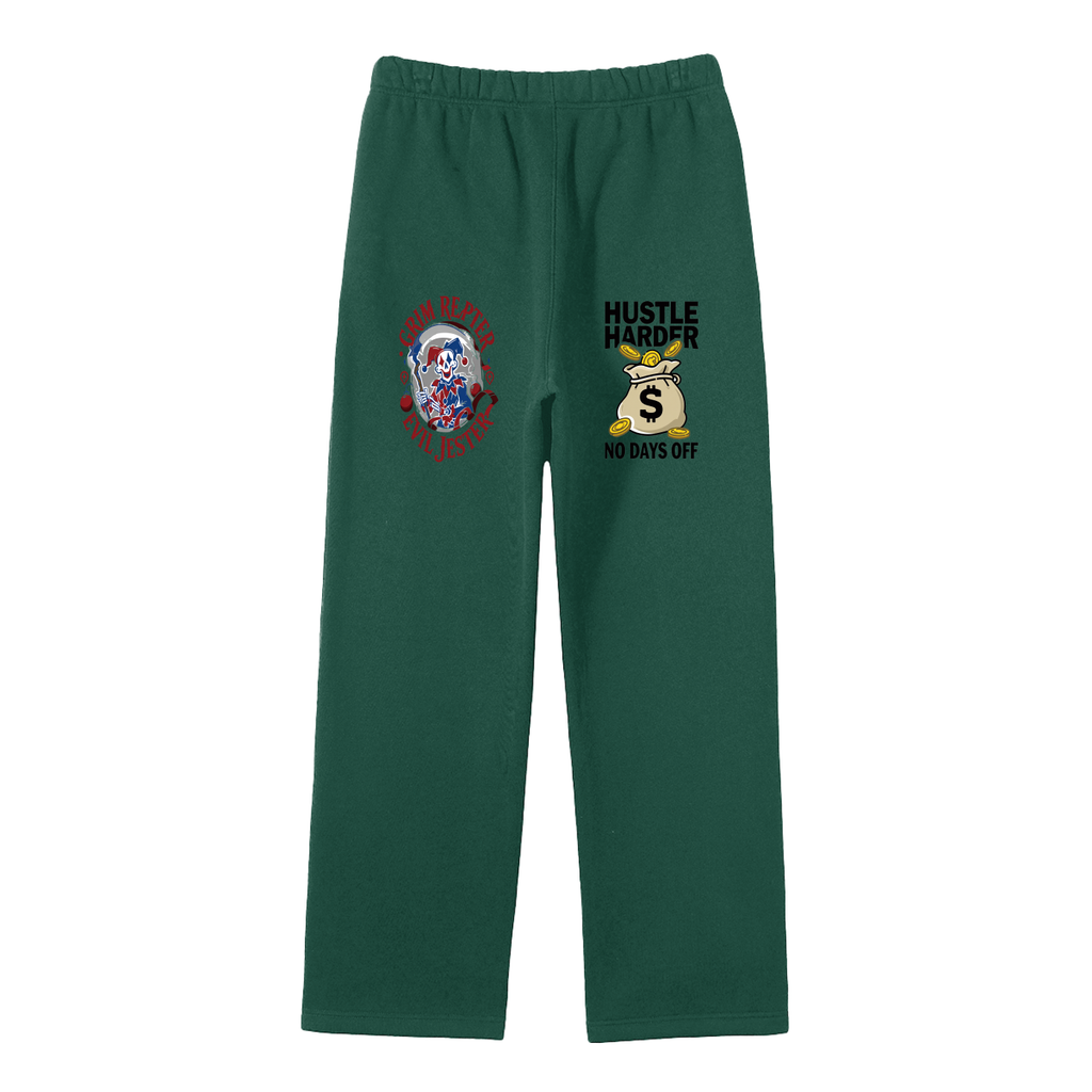 Unisex Solid Color Fleece Straight Leg Pants