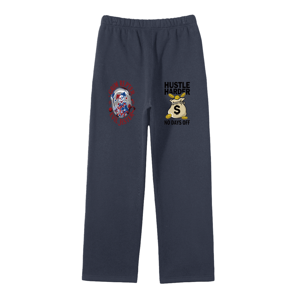 Unisex Solid Color Fleece Straight Leg Pants