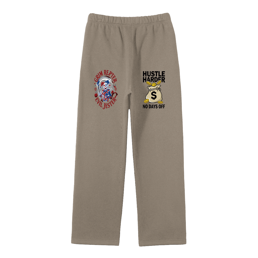 Unisex Solid Color Fleece Straight Leg Pants