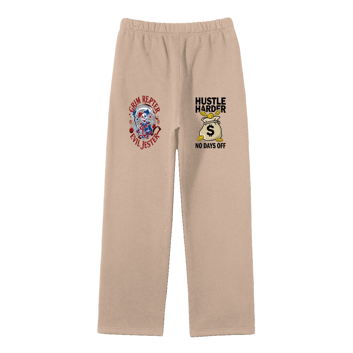 Unisex Solid Color Fleece Straight Leg Pants